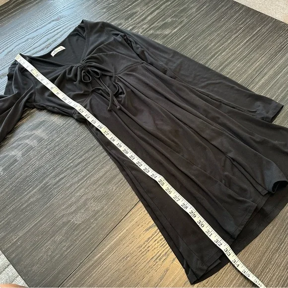 Hollister Knit Soft Drapey Cinched Cutout Long Sleeve A-Line Dress, Medium LONG - Picture 9 of 12